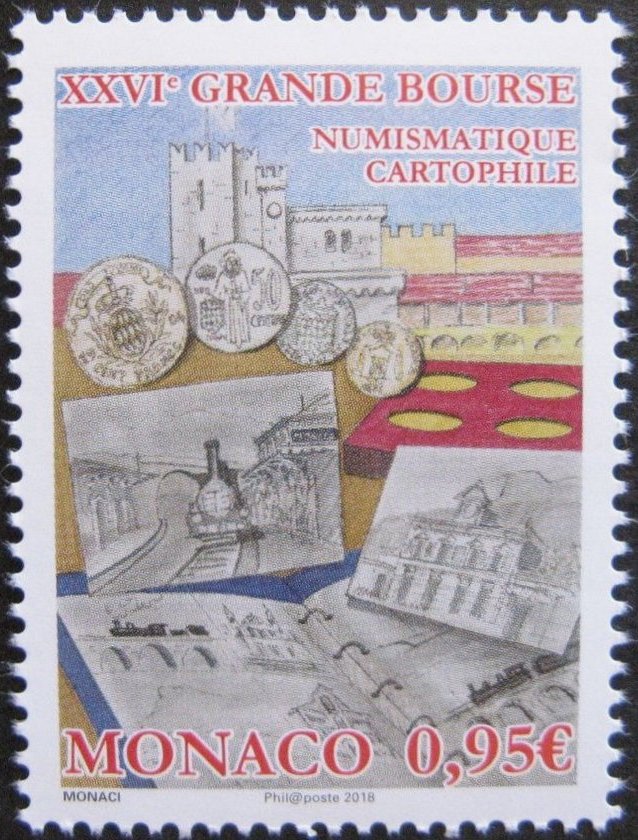 Timbres-Poste Stamps Gare de Monaco Interior Steam Train
